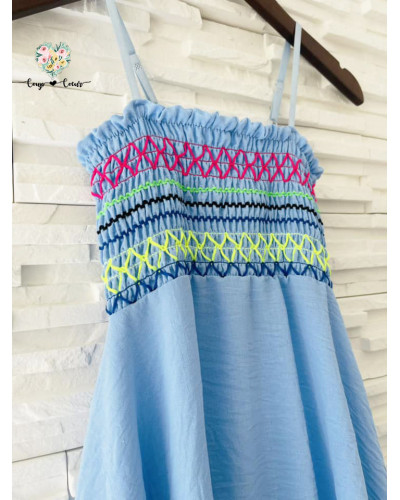 Robe longue Tessa - Bleu