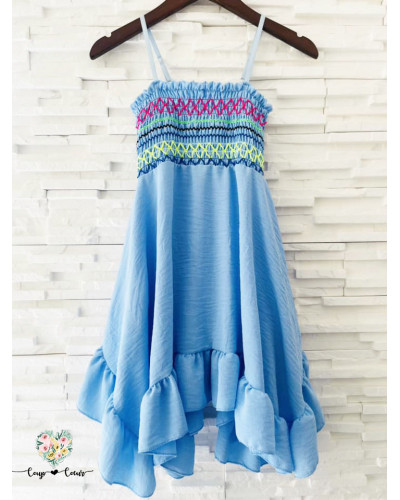 Robe longue Tessa - Bleu