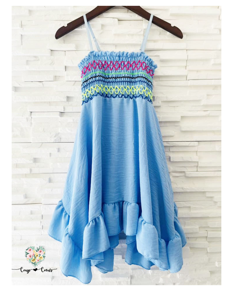 Robe longue Tessa - Bleu