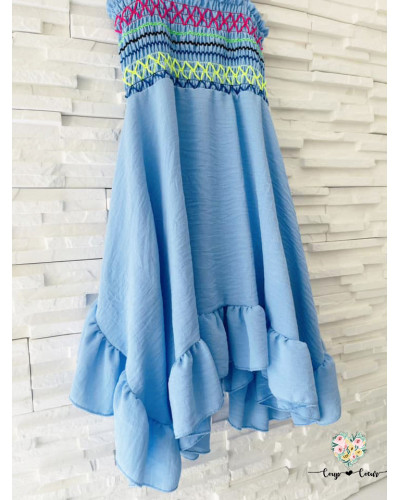 Robe longue Tessa - Bleu