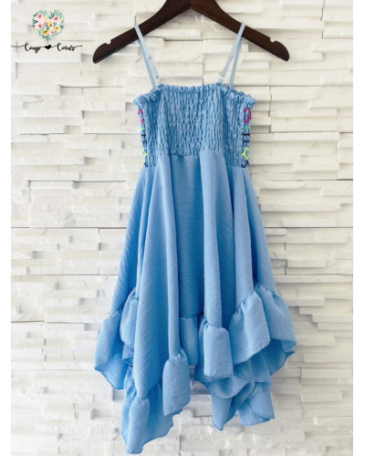 Robe longue Tessa - Bleu