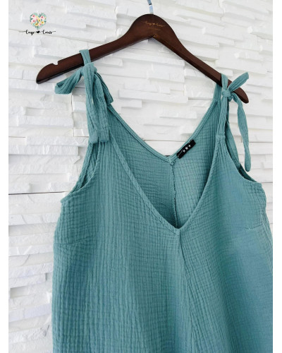 Combishort gaze de coton - Kaki (jusqu'à un 44)