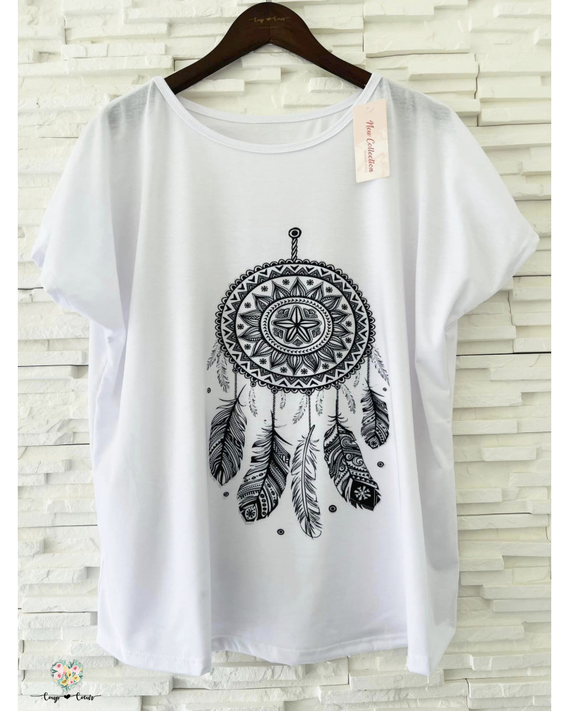 Haut fluide coton imprimé - Attrape Rêve (jusqu'à un 46)