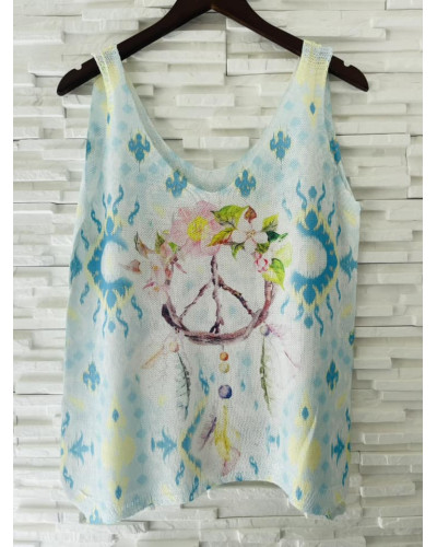 Débardeur maille imprimé - Peace Boheme (jusqu'à un 42)