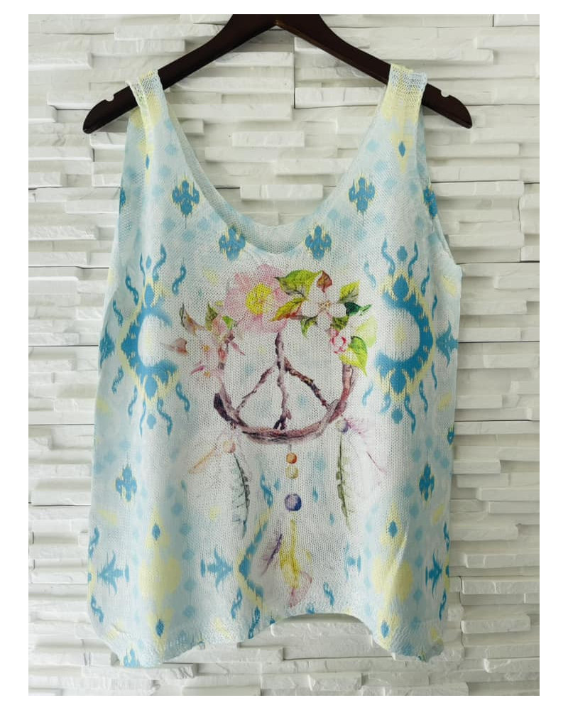 Débardeur maille imprimé - Peace Boheme (jusqu'à un 42)