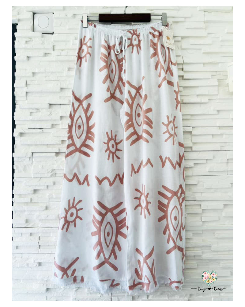 Pantalon fluide oeil protecteur - Rose (jusqu'à un 44)