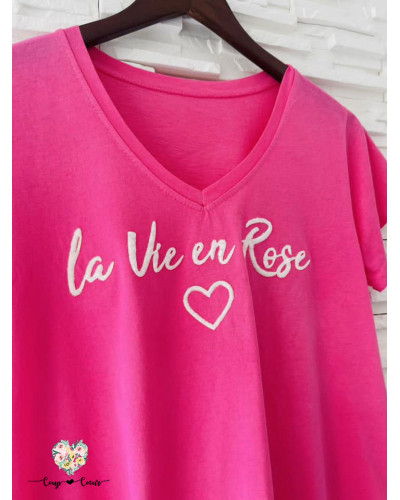 Haut "La vie en rose" - Fushia (jusqu'à un 44)