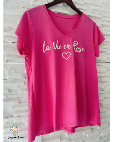 Haut "La vie en rose" - Fushia (jusqu'à un 44)