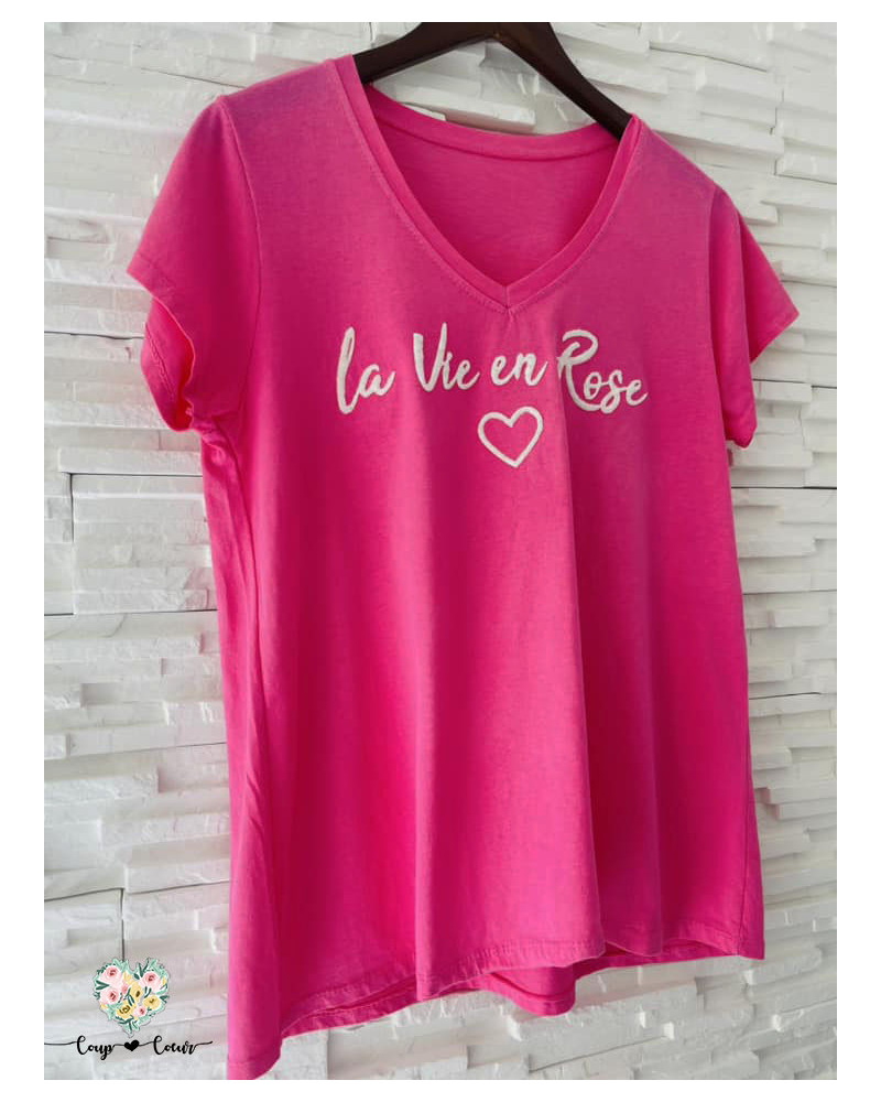 Haut "La vie en rose" - Fushia (jusqu'à un 44)