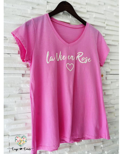 Haut "La vie en rose" - Rose clair (jusqu'à un 44)
