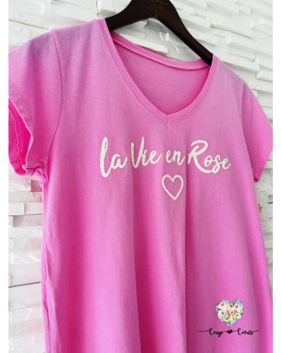 Haut "La vie en rose" - Rose clair (jusqu'à un 44)