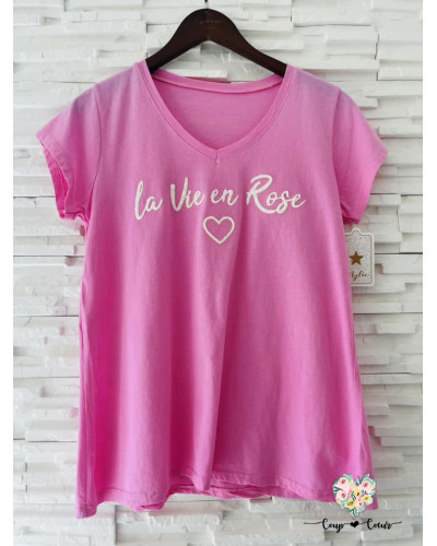 Haut "La vie en rose" - Rose clair (jusqu'à un 44)