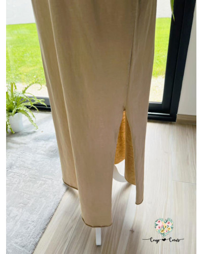 Robe longue "Mademoiselle en basket" - Camel (jusqu'à un 42)