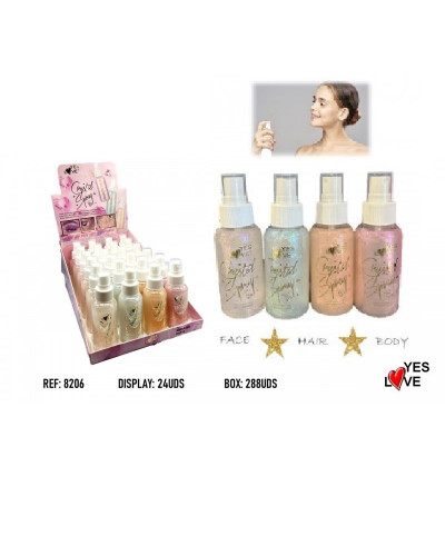 Brilliant illuminateur spray visage cheveux corps