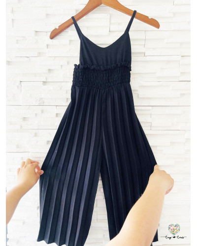 Combinaison fluide plissée - Noir