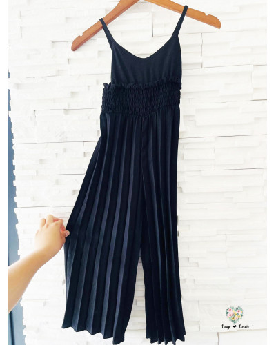 Combinaison fluide plissée - Noir