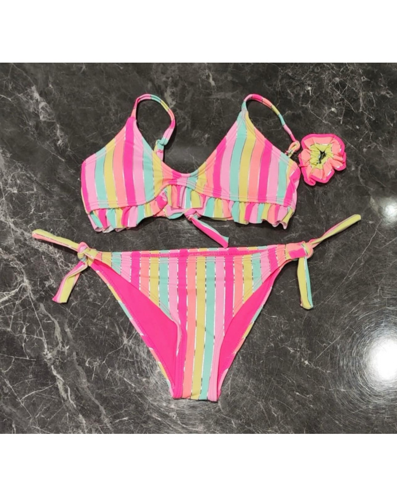 MDB 2 pièces rayé multicolore + Elastique