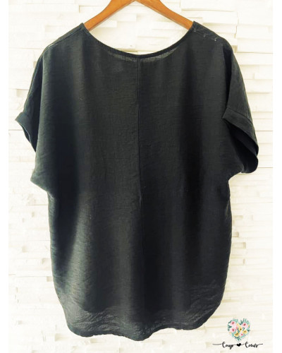 Haut coeur margueritte - Noir (jusqu'à un 46)