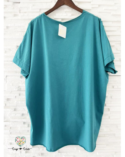 Haut coeur reliefs - Vert Canard (jusqu'à un 46)