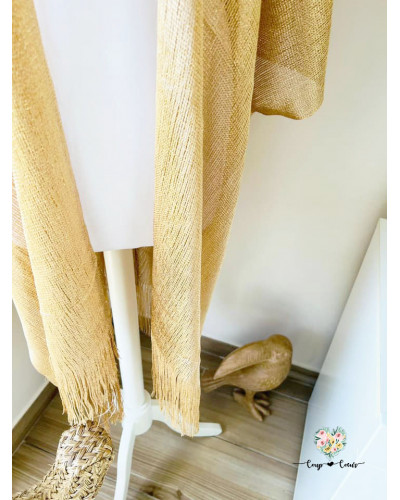 Pareo brillant à franges - Doré