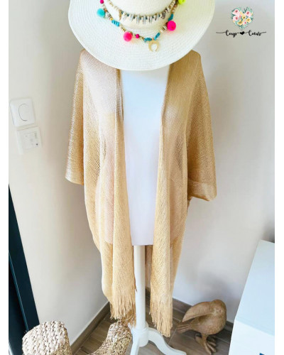 Pareo brillant à franges - Doré