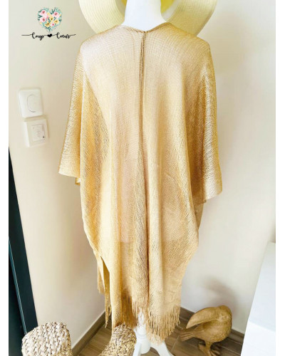 Pareo brillant à franges - Doré