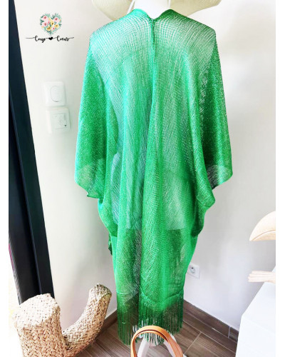 Pareo brillant à franges - Vert
