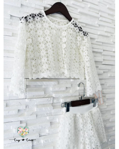 Ensemble short macramé - Vanille