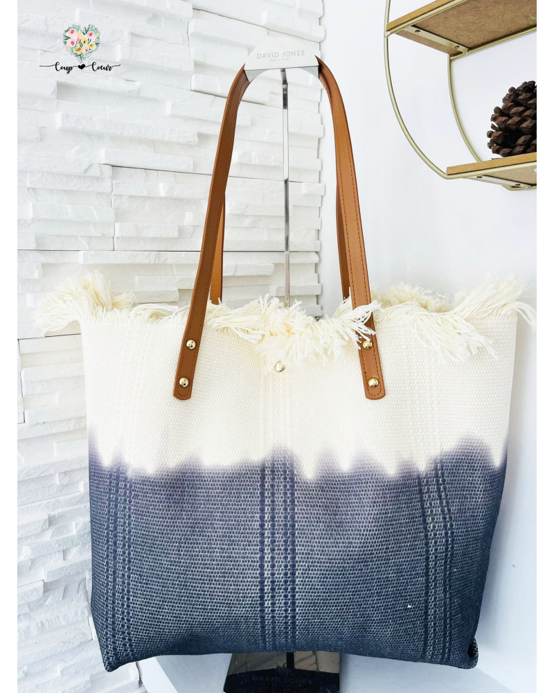 Sac plage bicolore - Bleu foncé