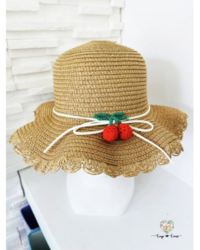 Chapeau enfant cerise (de 4 à 8 ans)