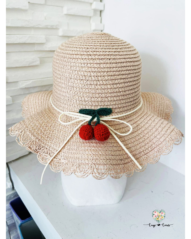 Chapeau enfant cerise (de 4 à 8 ans)