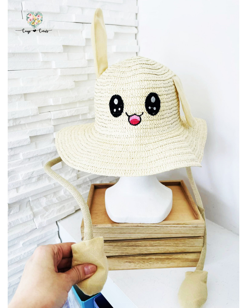 Chapeau enfant oreilles articulées (de 4 à 8 ans) - Beige Clair