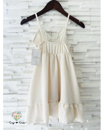 Robe à pompons Calista - Ecru