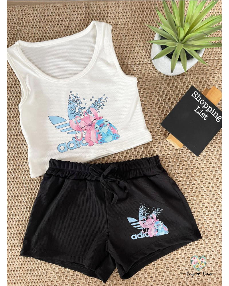 Ensemble Short Stitch noir et blanc