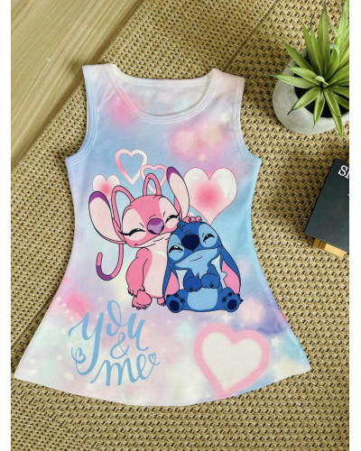 Robe Stitch bleu/rose "You & Me"