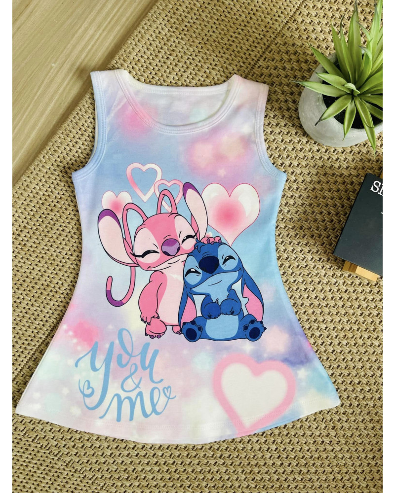 Robe Stitch bleu/rose "You & Me"