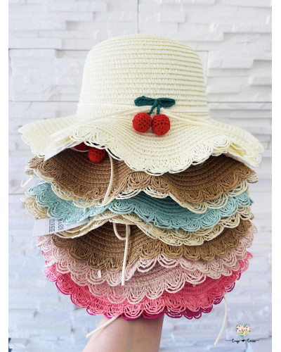 Chapeau enfant cerise (de 4 à 8 ans)