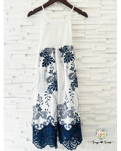 Combinaison dentelles bleu Romane